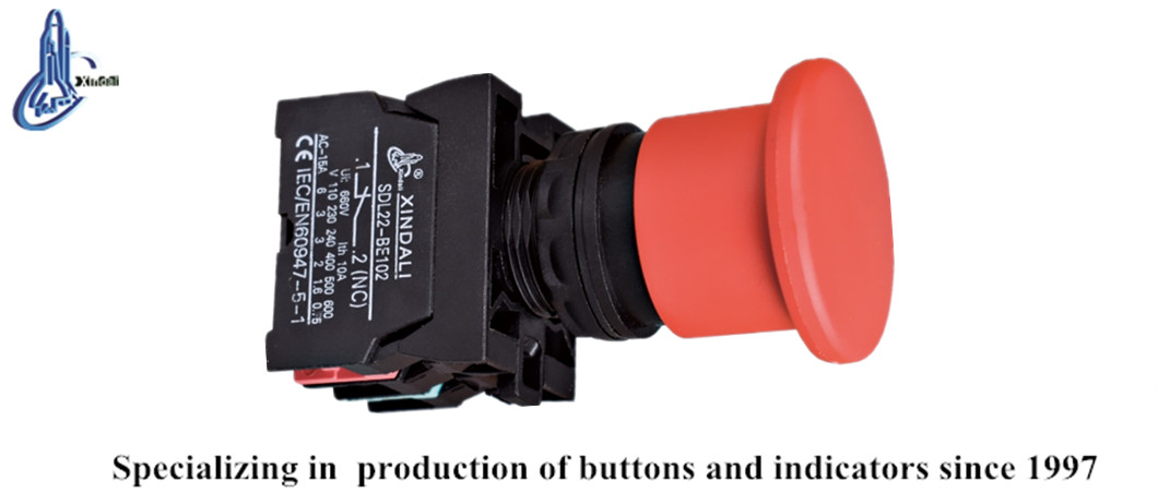 Technical view of industrial switch button