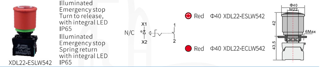 Emergency stop switch component diagram