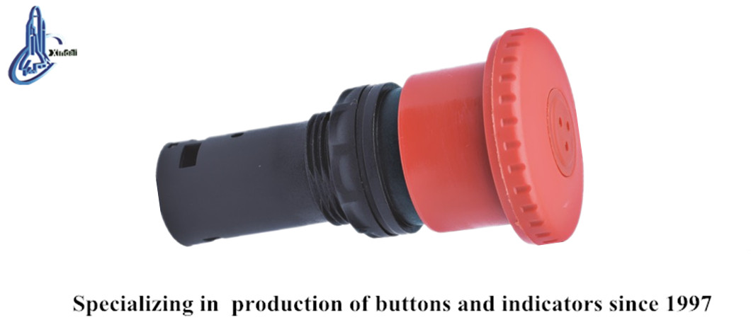 Emergency stop push button in a control cabinet