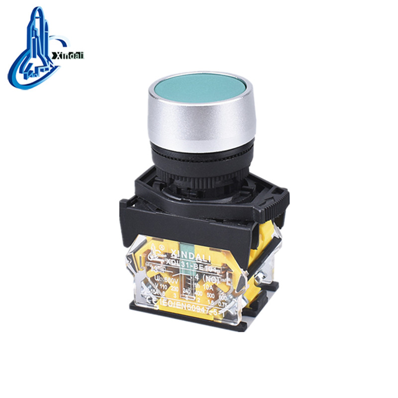 22mm Green Metal Push Button Switch with Spring Return