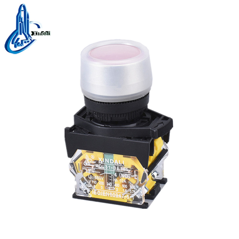 22mm Red Push Button Switch with Spring Return and Rubber Cap
