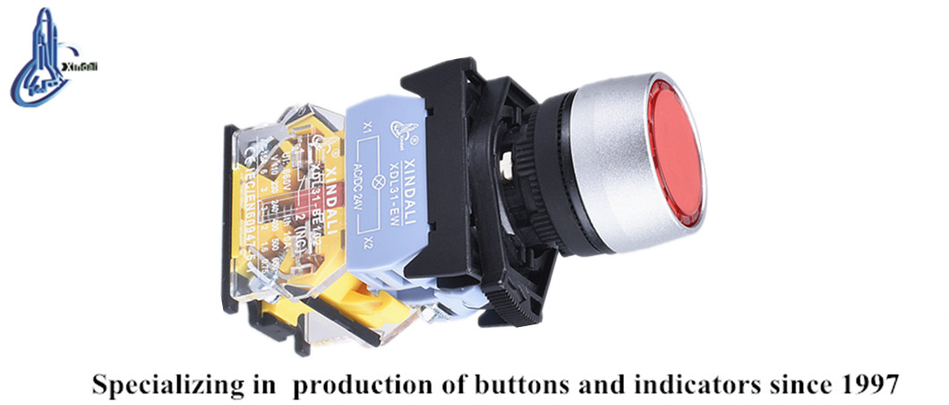 Close up view of the signal indicator push button switch