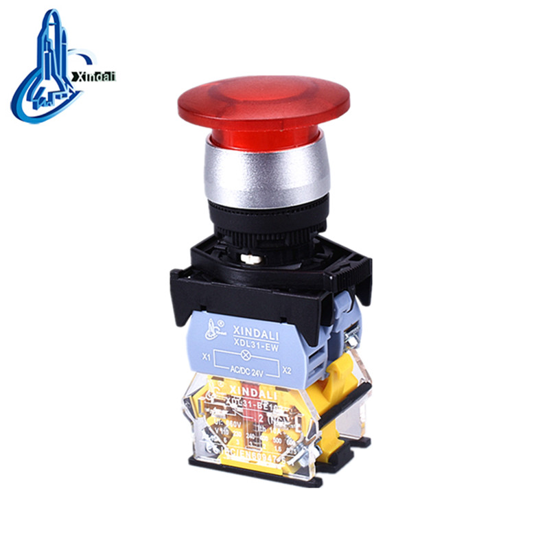 Illuminated Mushroom Head Push Button Switch
