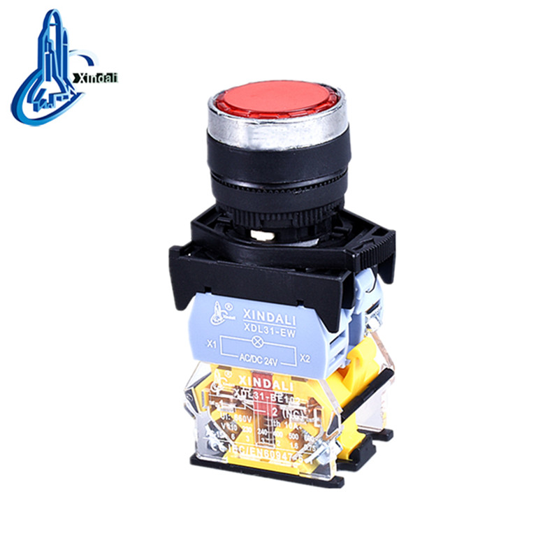 Red Light Indicator Push Button Switch