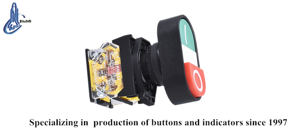 Double color push button switch design details