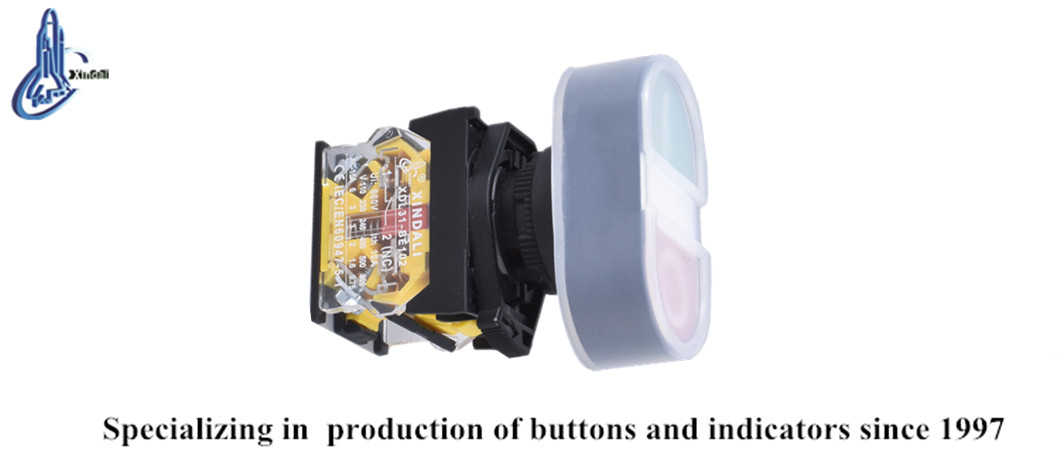 22mm double head push button switch showing contact configuration