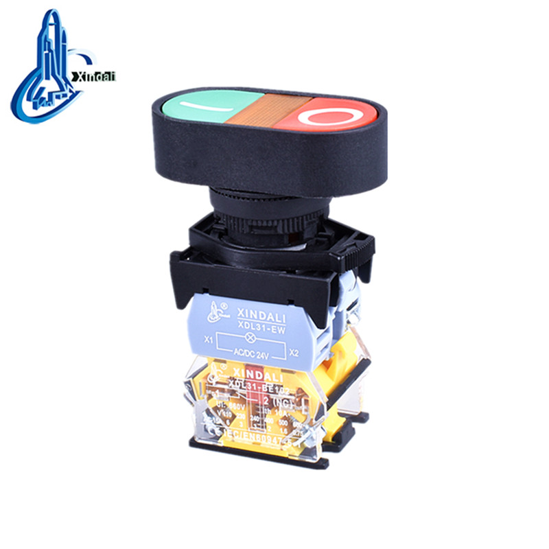 Double Head Push Button Switch with Lamp