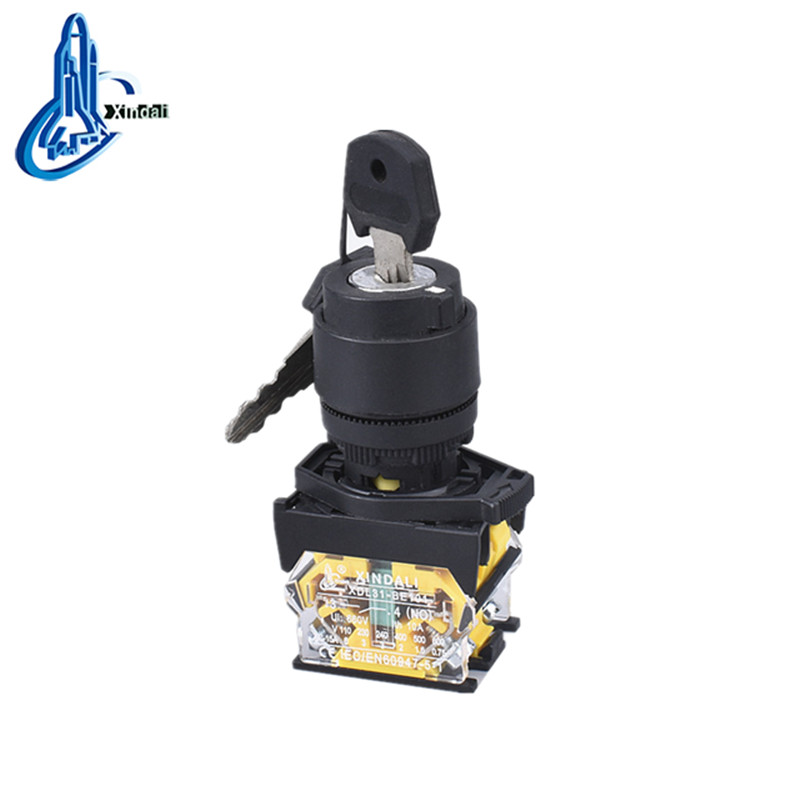 Key Operated 2-Position Selector Switch with Spring Return
