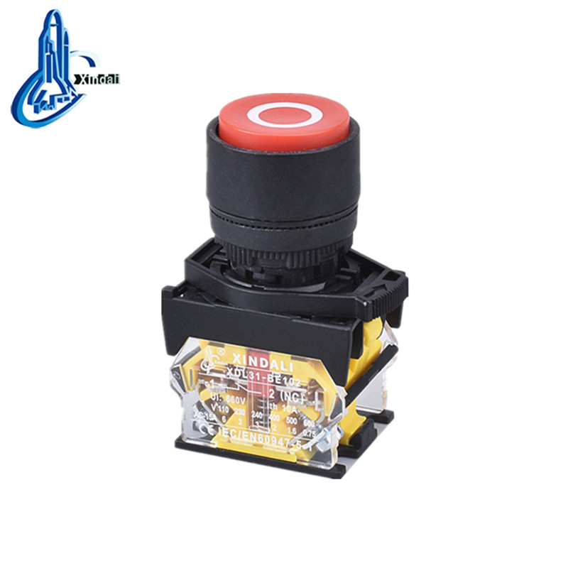 Red Electric Push Button Switch with Spring Return