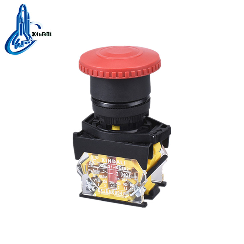 Mushroom Head Emergency Stop Push Button Switch with Lockout