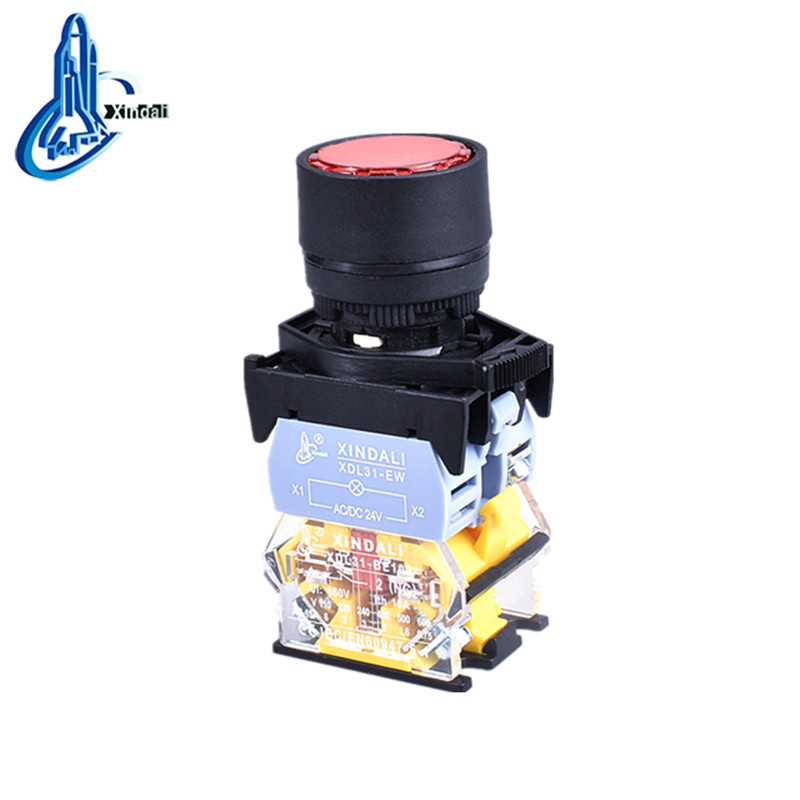 Red LED Signal Indicator Push Button Switch
