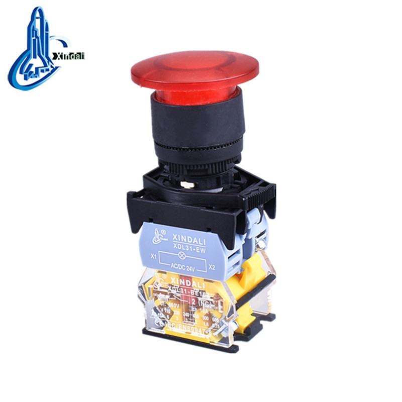 LED Indicator Mushroom Head Pushbutton Switch