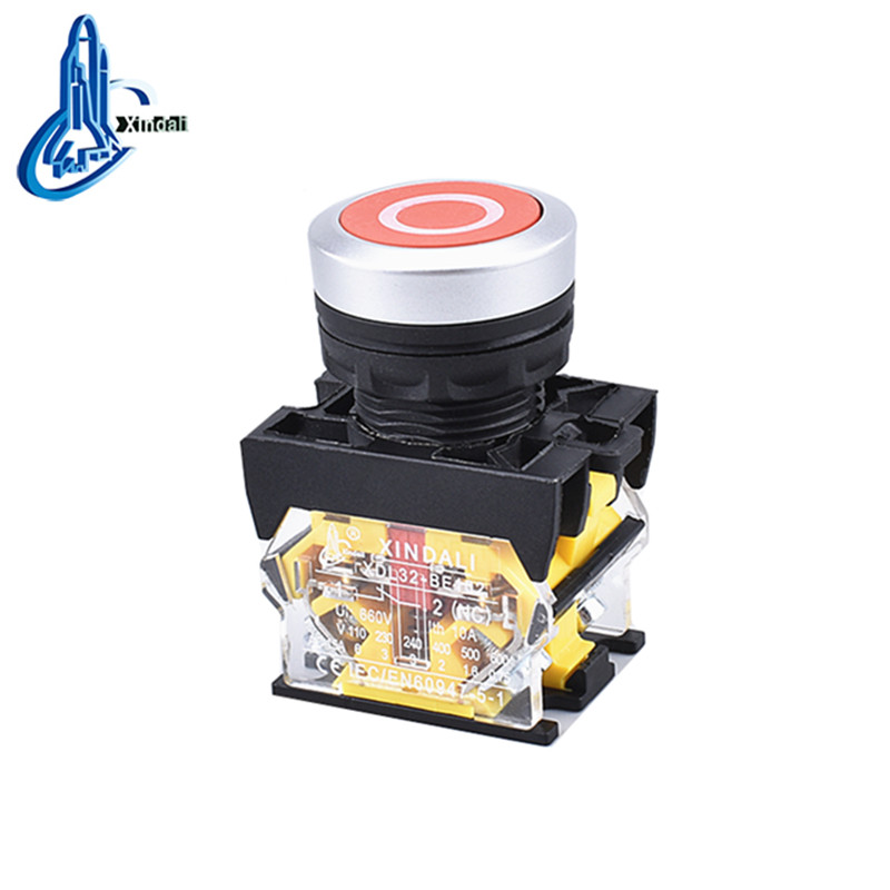Red Flush Mount Push Button Switch