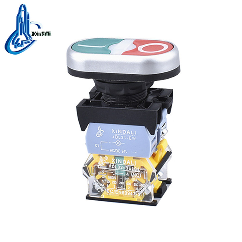 Double Head Push Button Switch with Lamp