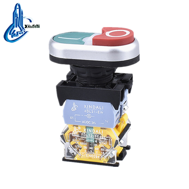 Double Head Light Indicator Push Button Switch