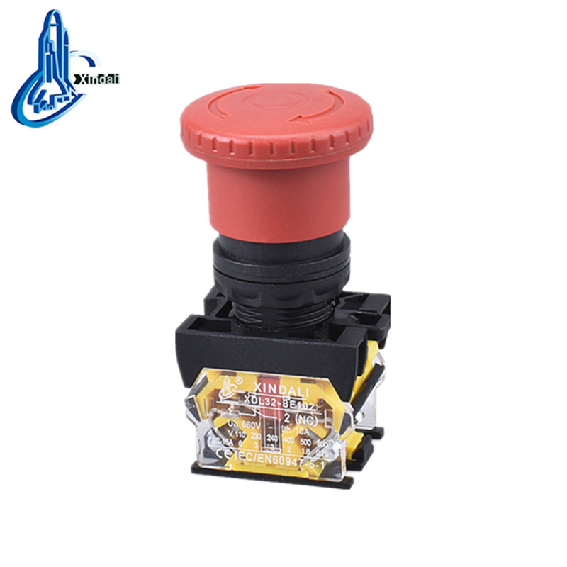 Mushroom Head Emergency Stop Push Button Switch with Turn-to-Release