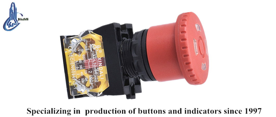 Emergency stop button in industrial setting