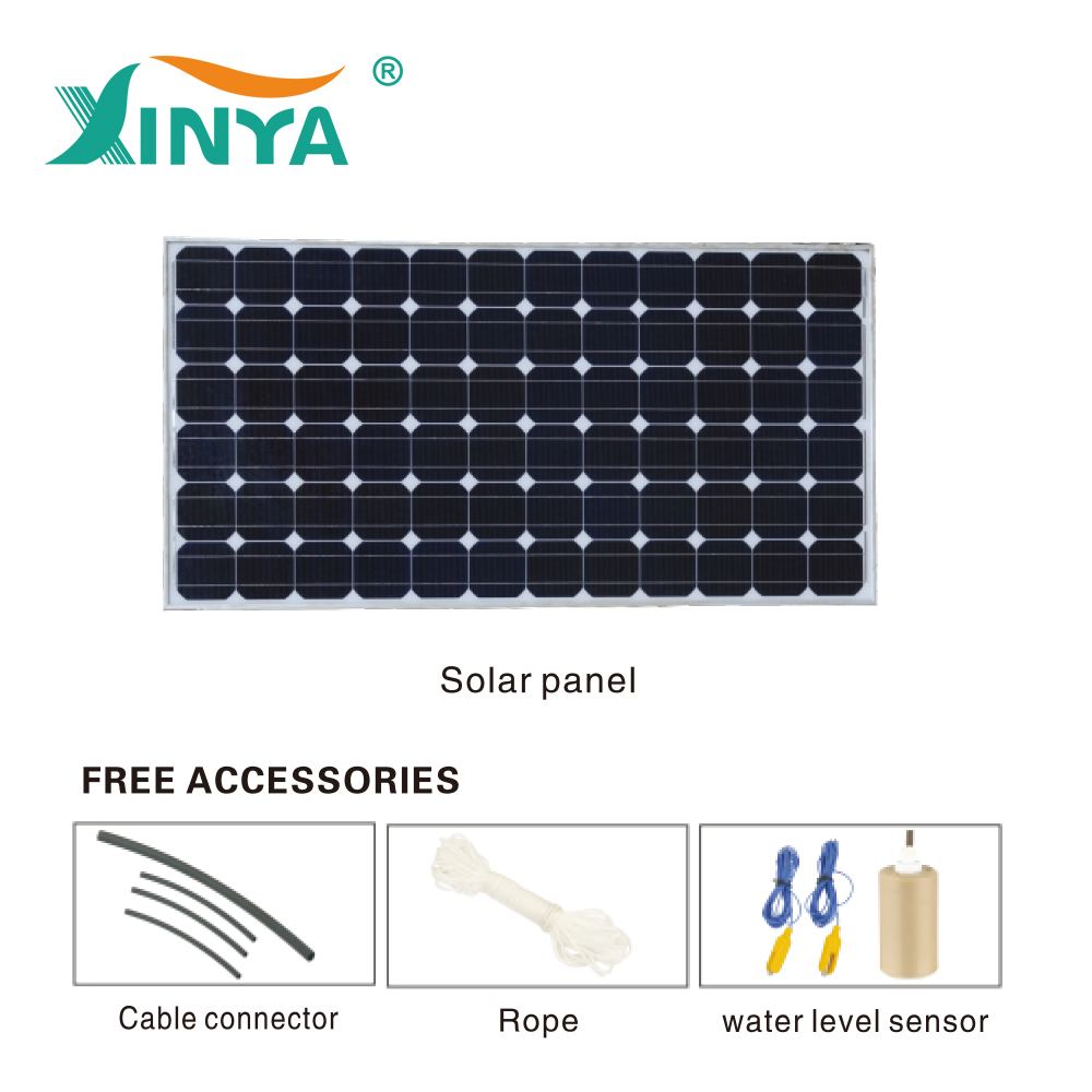 Submersible solar pump with included accessories