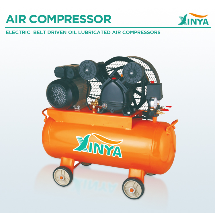 Side profile of the industrial 50L belt-driven air compressor