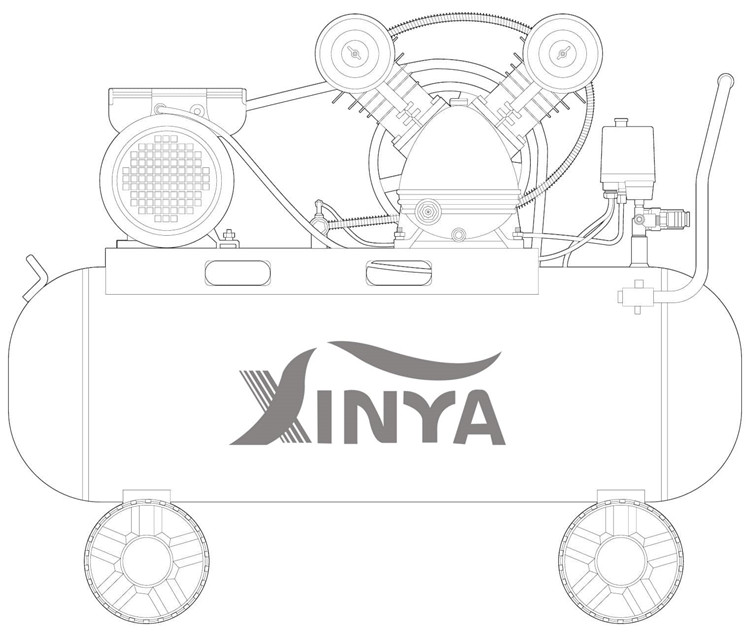 Exploded view or detailed component view of the air compressor pump