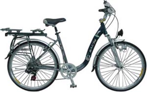 Step-Through City Bicycle with Fenders and Lights