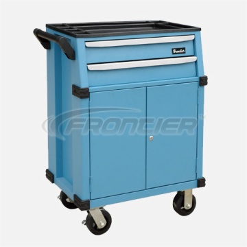 28-Inch Steel Tool Trolley with Drawers and Locking Cabinet