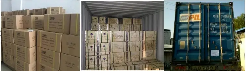 Motors packed on pallets for shipping
