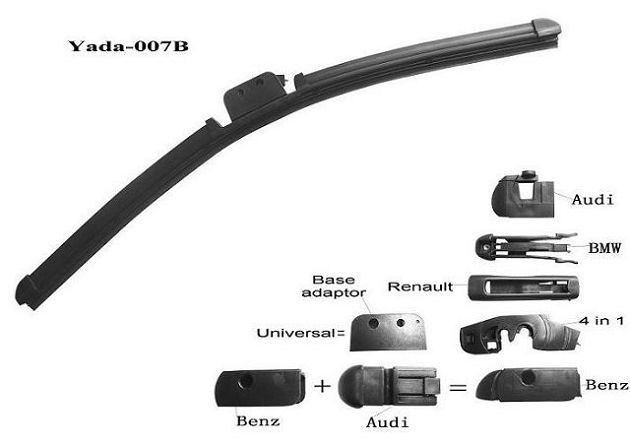 Universal Windshield Wiper Blade with Multiple Adapters