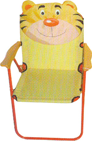Children's Folding Camping Chair with Tiger Design