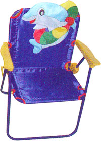 Children's Folding Chair with Dolphin Plush