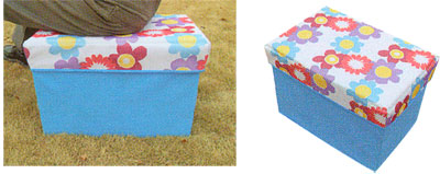 Floral Patterned Storage Ottoman