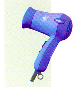 Compact Travel Hair Dryer with Concentrator Nozzle