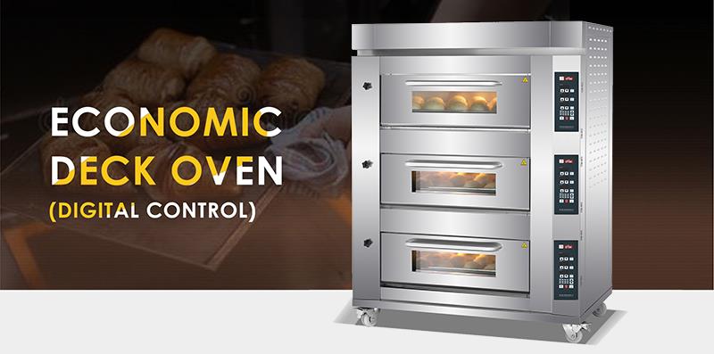Economic multi-deck gas oven with digital control panel