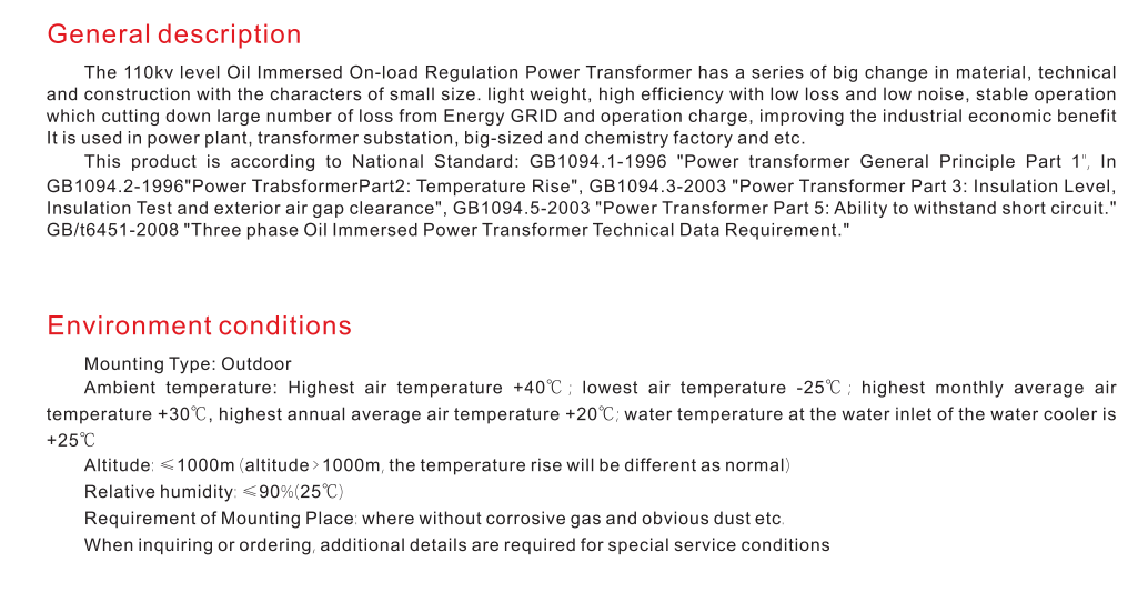110kV Oil Immersed Power Transformer unit installation