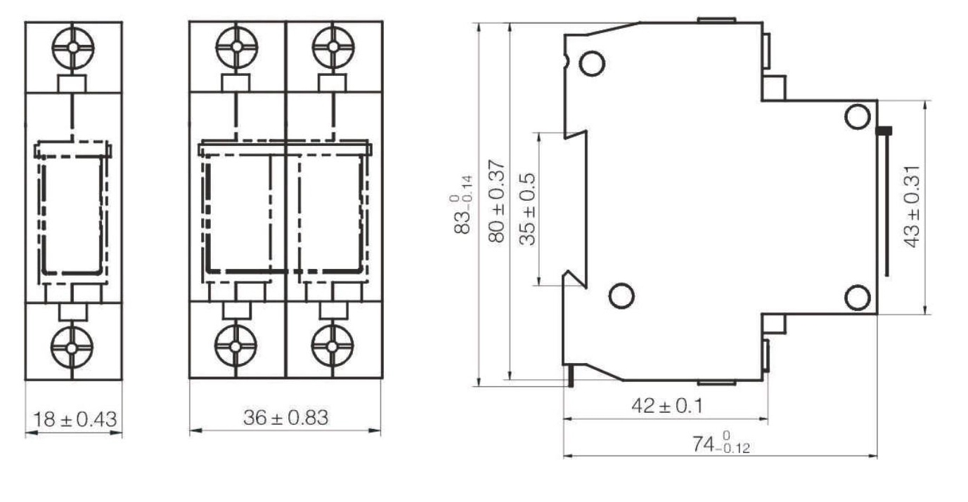 Technical dimensional drawing
