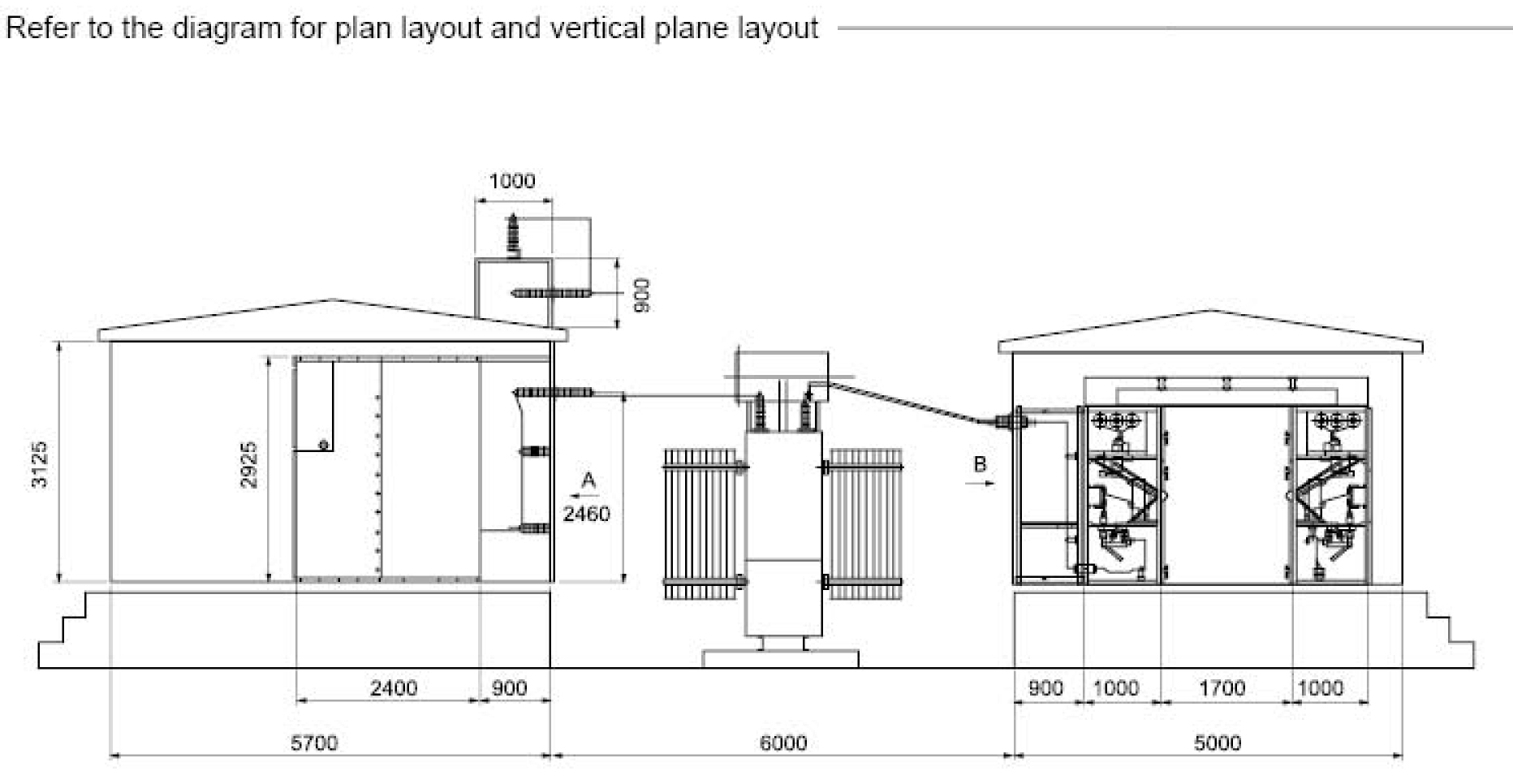 Technical diagram showing plan layout and vertical plane configurations
