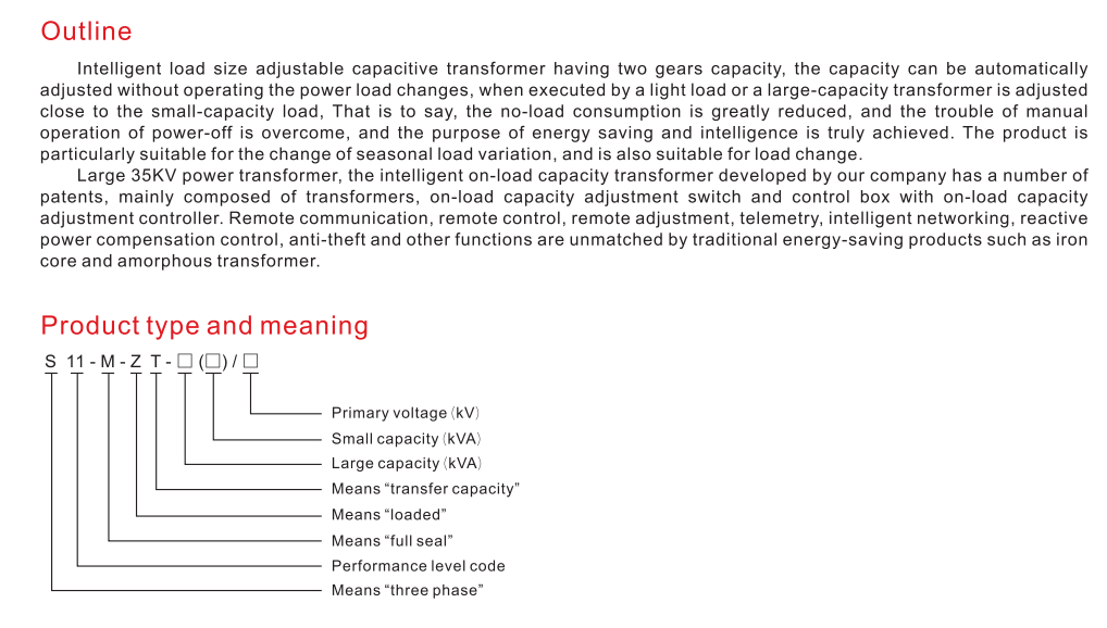 Intelligent on-load capacity transformer schematic and functional outline