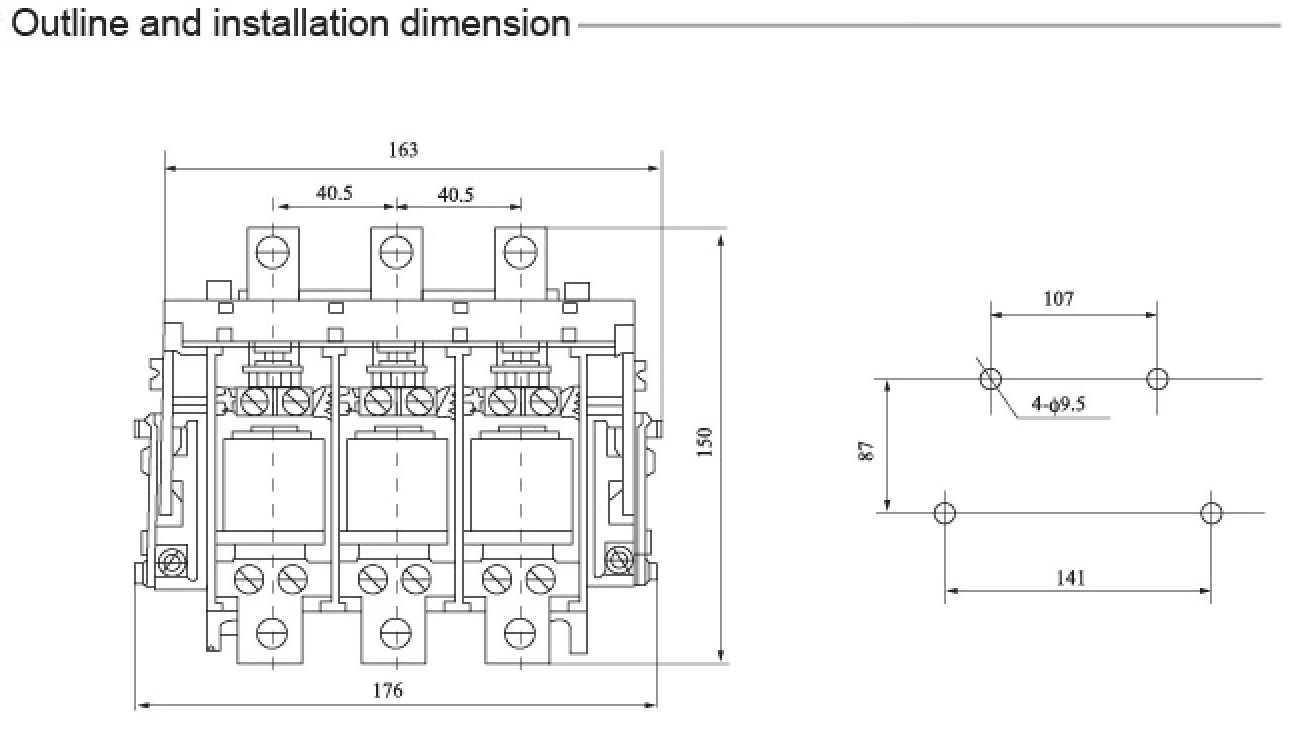 Installation dimension diagram