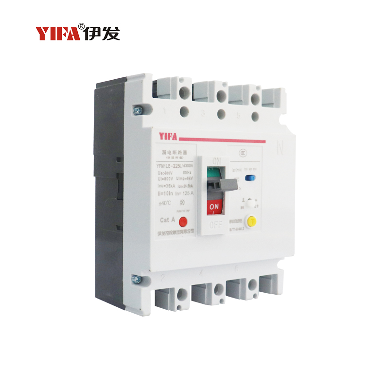 Side profile and technical markings of the circuit breaker
