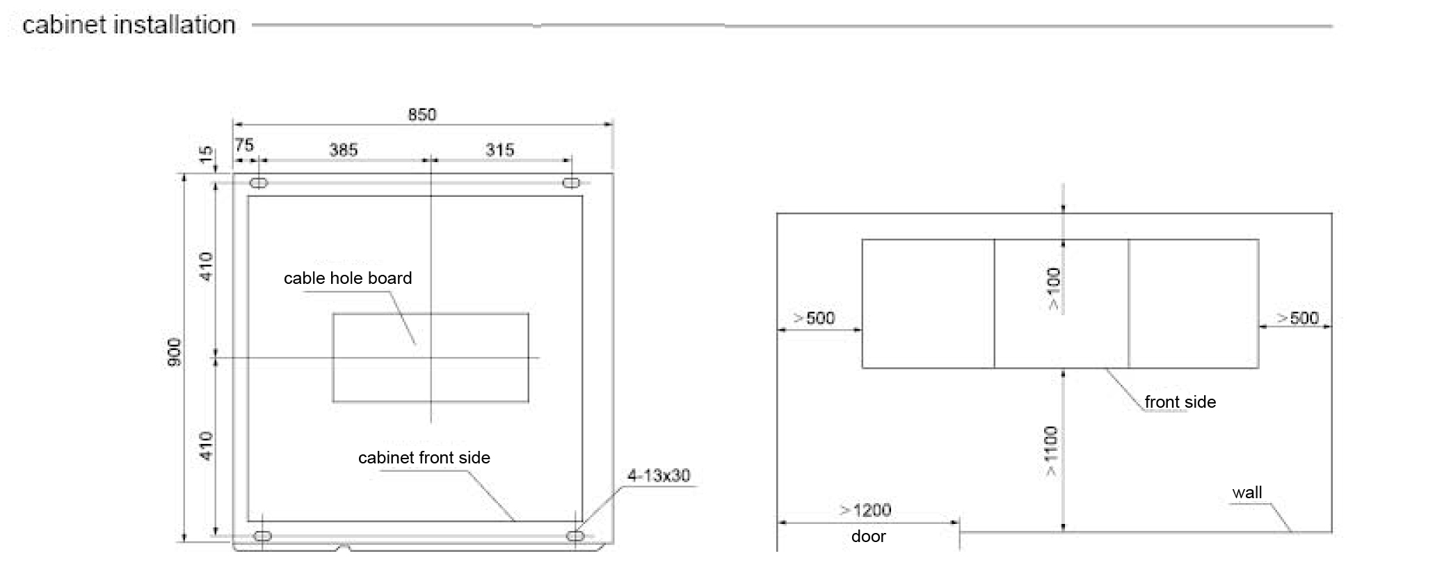 Installation technical drawing