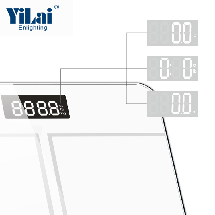 Yilai CE/RoHS approvel electronic Smart scale ITO tempered glass 180kg Bluetooth scale - Image 3