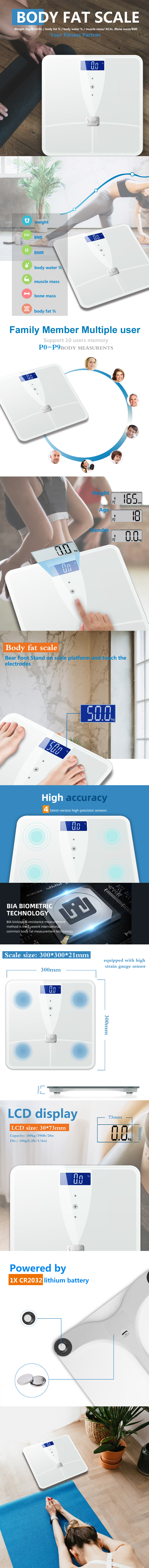 Smart scale technical features and sensor information display