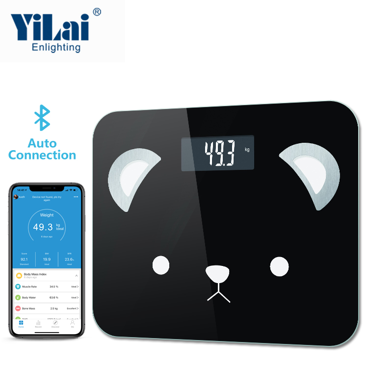 Yilai Factory OEM Electronic Scale 6mm tempered glass+ABS plastic Bluetooth Smart Scale - Image 3