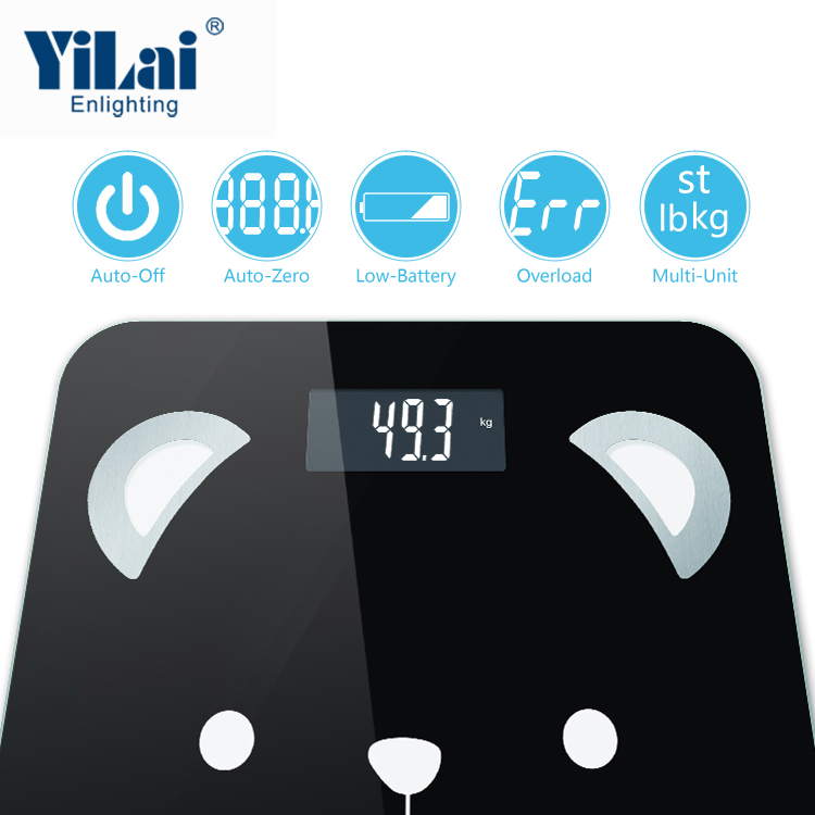 Yilai Factory OEM Electronic Scale 6mm tempered glass+ABS plastic Bluetooth Smart Scale - Image 2