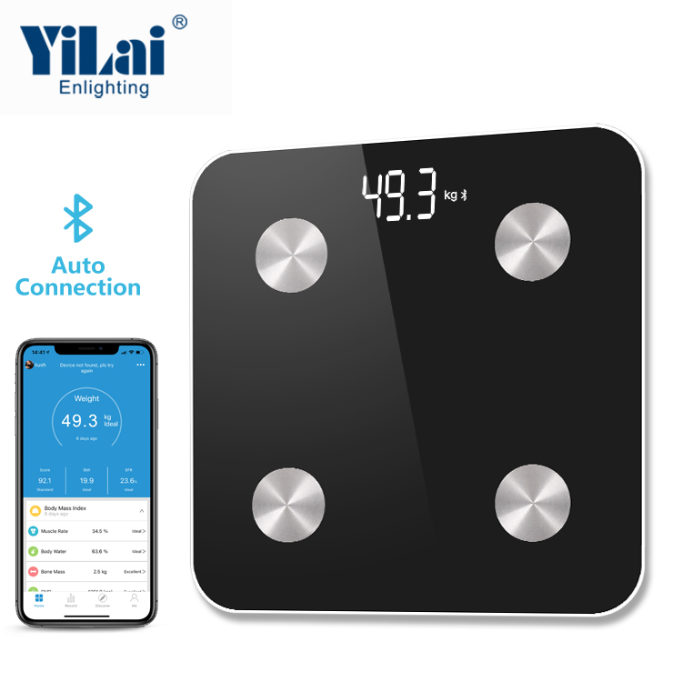 Yilai OEM/ODM popular design 18 datas analysis APP connection bluetooth body fat scale - Image 3