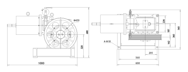 Geared Elevator Traction Machine