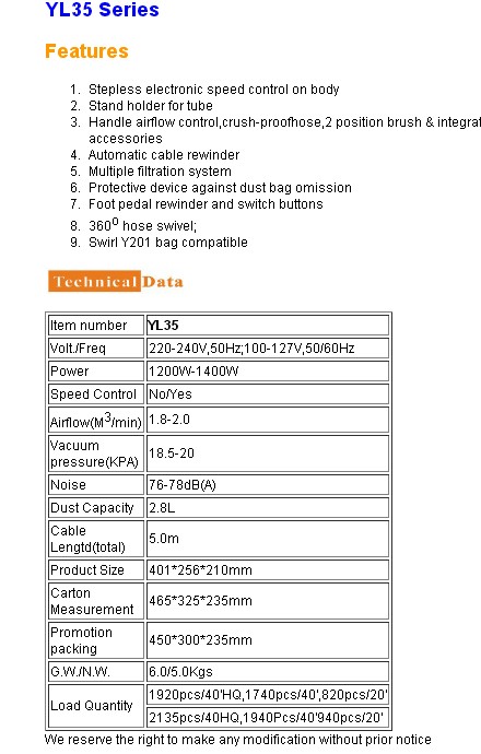 Canister Vacuum Cleaner with Electronic Speed Control