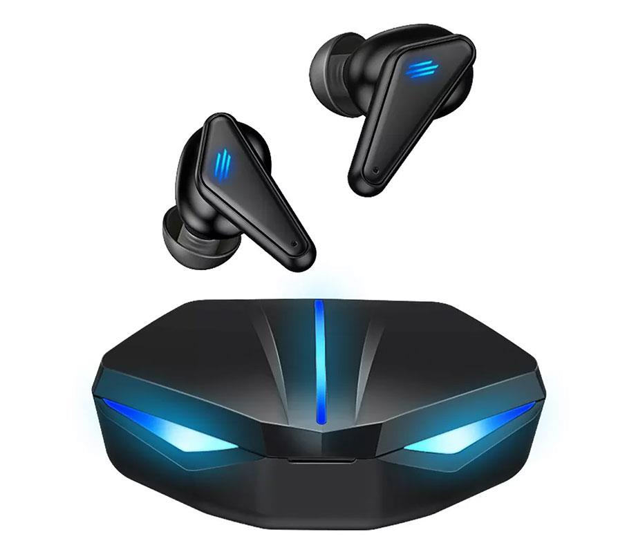 Gaming TWS earbuds in charging case