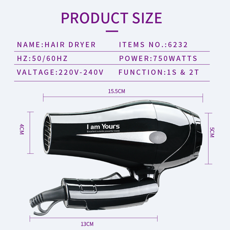 YOURS Foldable Travel Hair Dryer with Diffuser - Image 2