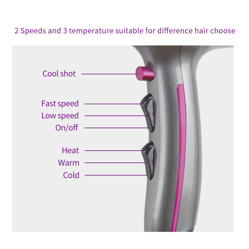 2100W DC Motor Hair Dryer with Concentrator